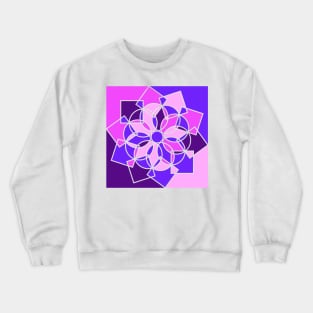 Digital mandala with random geometric repeated shapes in bright neon colors Crewneck Sweatshirt